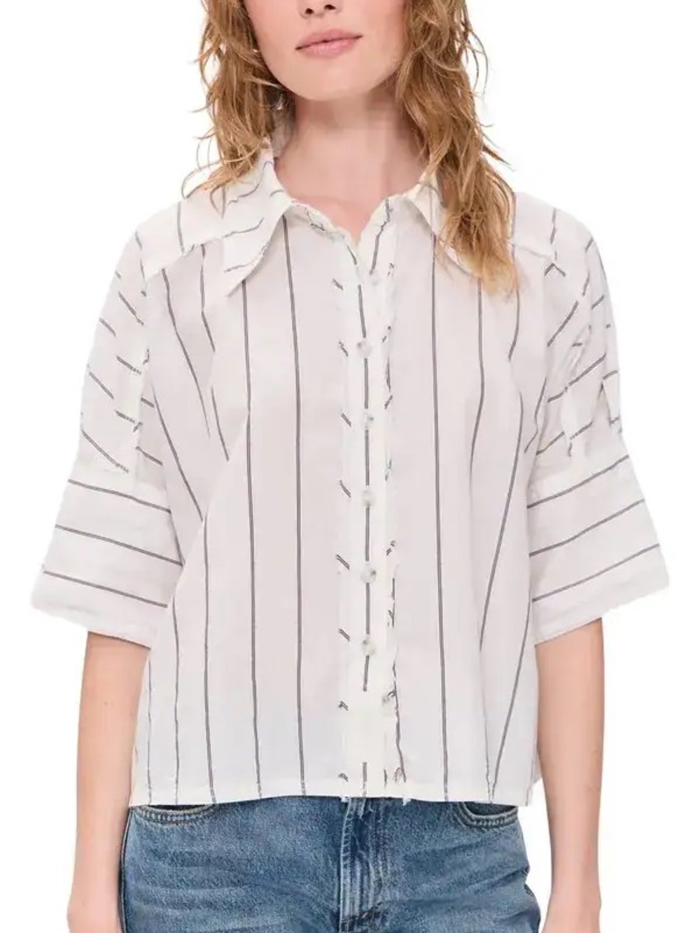 We The Free Seaside Stripe Button-down Shirt M